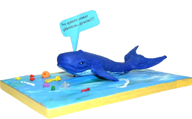 Ballena azul de plastilina: manualidad infantil fácil y muy vistosa